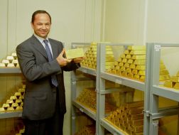 Serhiy Tihipko shows gold bullions