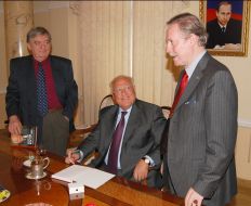 Vladimir Beylis, Viktor Chernomyrdin and Yury Solomin