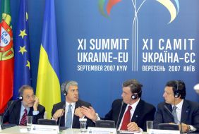 Javier Solana, Jose Socrates, Viktor Yushchenko and Jose Manuel Barroso