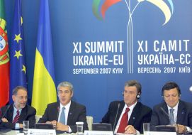 Javier Solana, Jose Socrates, Viktor Yushchenko and Jose Manuel Barrosu