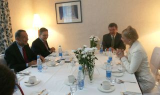 Javier Solana, Grigory Nemirya and Yuliya Timoshenko