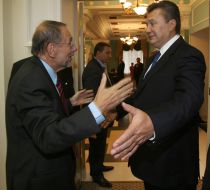 Viktor Yanukovich and Javier Solana