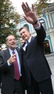 Viktor Yanukovich and Javier Solana