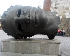 Sculpture on a square in Krakow