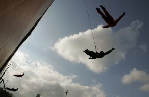 Performance of Jochen Schweizer’s troupe