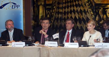 Yuliya Timoshenko and Viktor Yushchenko, Mikhail Saakashvili and Alyaksandr Milinkevich