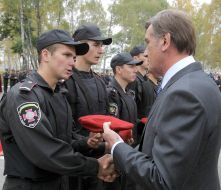 Meeting of Viktor Yushchenko with the personnel of the Internal troops