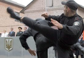 Meeting of Viktor Yushchenko with the personnel of the Internal troops