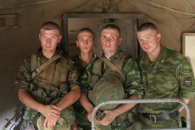 Actors during filming