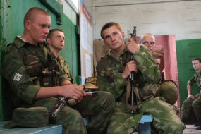 Actors during filming