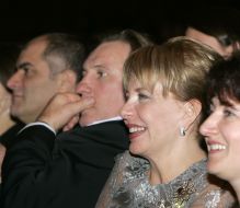 Katerina Yushchenko,  Yusef Hares and Gerard Depardieu