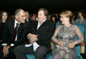 Katerina Yushchenko,  Yusef Hares and Gerard Depardieu
