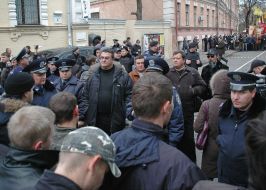 Участники заградительного пикета украинских националистов