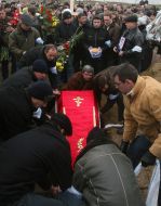 Miner`s funeral at Zasyadko coal mine