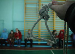 Pupils at the lesson at school without heating