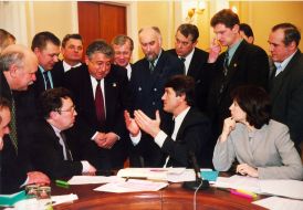 Виктор Ющенко, Юлия Тимошенко и Игорь Митюков