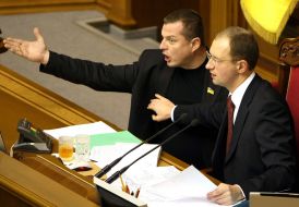 Arseniy Yatsenyuk and Aleksey Zhuravko