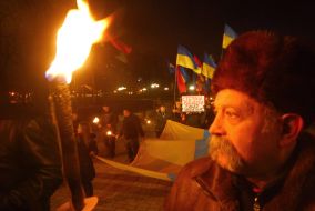 Action ”Stepan Bandera is a national hero”