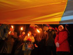 Action ”Stepan Bandera is a national hero”