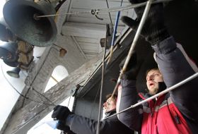 Bell-ringer in Saint Vladimir Cathedral in Kiev