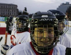 Players of child’s youth hockey command ”Krizhinka”
