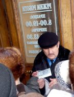 Pensionaries near bank