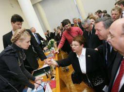 Yuliya Timoshenko during a conference with the administrative asset of the Dnepropetrovsk region