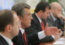 Александр Турчинов, Виктор Балога, Арсений Яценюк и Виктор Ющенко