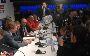 Press-conference in Tel Aviv. Soccer