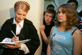 Yuliya Timoshenko in one of students dormitories
