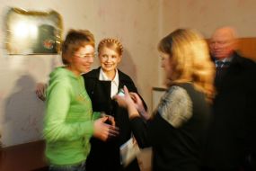 Yuliya Timoshenko in one of students dormitories