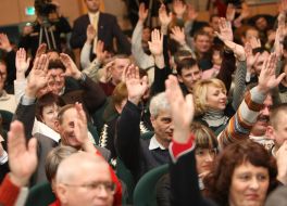 Representatives of labour collective and trade union from Odessa port plant