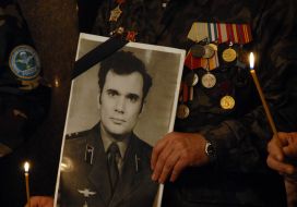 Funeral service in the day of warrior-internationalist