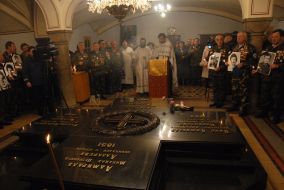 Funeral service in the day of warrior-internationalist