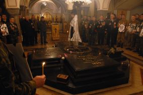 Funeral service in the day of warrior-internationalist