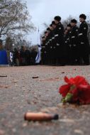 Сeremony of flowers laying in Garden of warrior-internationalist
