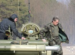 Виктор Ющенко на танке