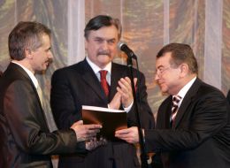 Sergey Volkov, Yury Bogutsky, and Aleksandr Bystrushkin