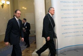 Arseny Yatsenyuk and Terry Davis