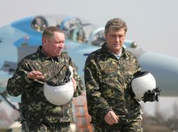 Viktor Yushchenko on the military air field
