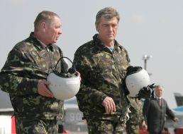Viktor Yushchenko on the military air field