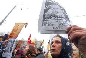 Religious procession  against Ukraine entry to NATO