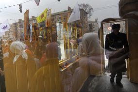 Religious procession  against Ukraine entry to NATO