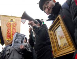 Religious procession  against Ukraine entry to NATO