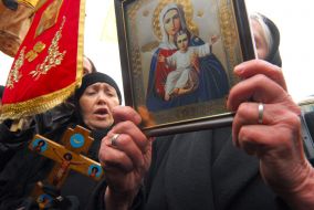 Religious procession  against Ukraine entry to NATO