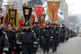 Religious procession  against Ukraine entry to NATO