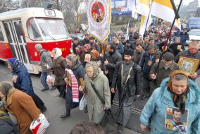 Religious procession  against Ukraine entry to NATO