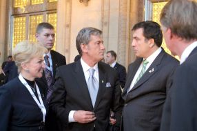 Raisa Bogatyryova, Viktor Yushchenko, Mikhail Saakashvili and Vladimir Ogryzko