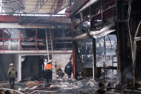 Пожар на рынке «Барабашово» в Харькове