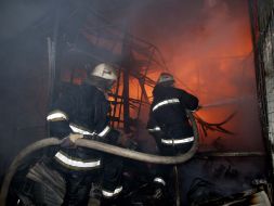 Пожар на рынке «Барабашово» в Харькове